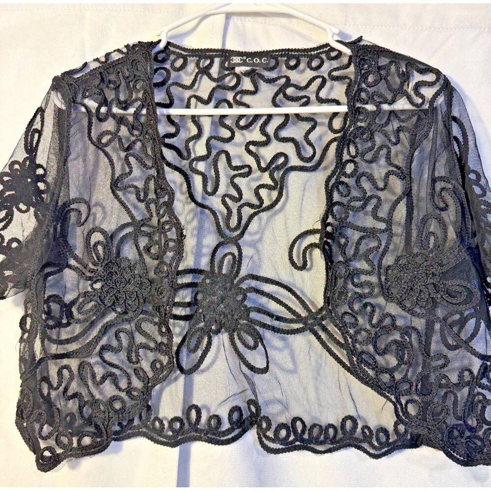 Dark Fairy Wrap Cardigan Bolero Jacket Women s Whimsygoth Goth Sheer Large Boho